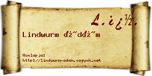 Lindwurm Ádám névjegykártya